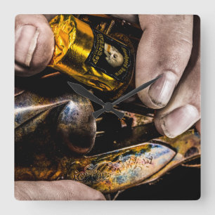 Whiskey Shot Vierkante Klok