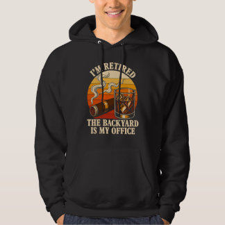 Whiskey sigaar pensioen humor vintage achtertuin hoodie