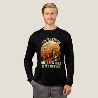 Whiskey sigaar pensioen humor vintage achtertuin Tri-Blend shirt