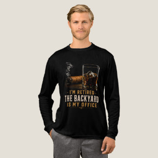Whiskey sigaar pensioen humor vintage achtertuin Tri-Blend shirt