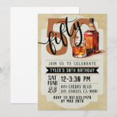 Whiskey & Sigaren 50e verjaardag uitnodiging (Voorkant / Achterkant)