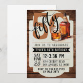 Whiskey & Sigaren 50e verjaardag uitnodiging (Voorkant / Achterkant)