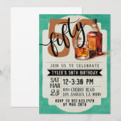 Whiskey & Sigaren 50e verjaardag uitnodiging (Voorkant / Achterkant)