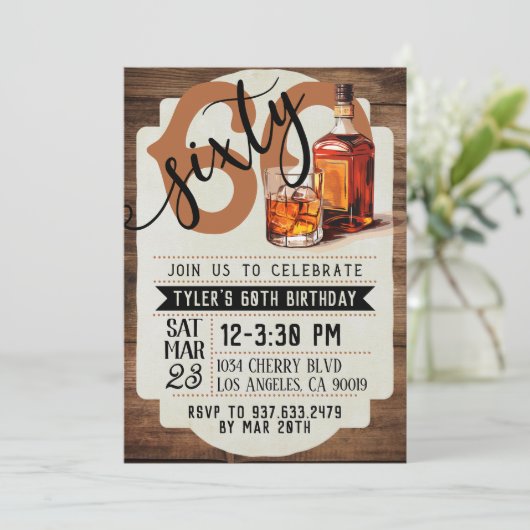 Whiskey & Sigaren 60e verjaardag Kaart (Staand voorkant)