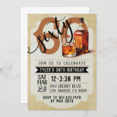 Whiskey & Sigaren 60e Verjaardag uitnodiging (Voorkant / Achterkant)
