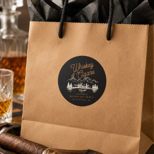 Whiskey & Sigaren Bachelorfeest Blokhut aan het Me Ronde Sticker