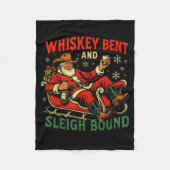 Whiskey Sleigh Bound Cowboy Santa Christmas  Fleece Deken (Voorkant)