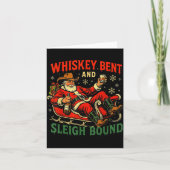 Whiskey Sleigh Bound Cowboy Santa Christmas  Kaart (Voorkant)