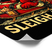 Whiskey Sleigh Bound Cowboy Santa Christmas Poster (Hoek)