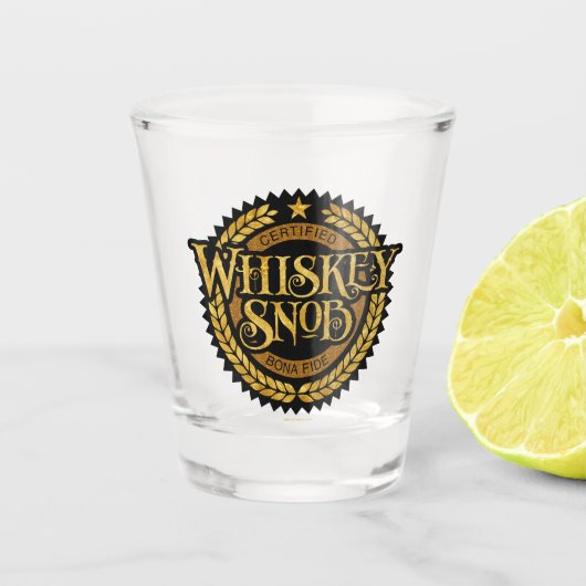 Whiskey Snob Shot Glass Glas (Voorkant)