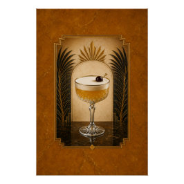 Whiskey Sour Art Deco Poster | Bar Kunst