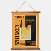 Whiskey Sour Cocktail Napkin Hangend Wandkleed (Voorkant)
