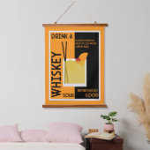 Whiskey Sour Cocktail Napkin Hangend Wandkleed (Slaapkamer)