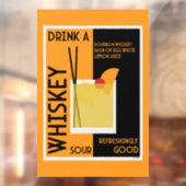 Whiskey Sour Cocktail Napkin Raamsticker (Vel 2)