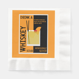 Whiskey Sour Cocktail Napkin Servet