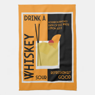 Whiskey Sour Cocktail Napkin Theedoek