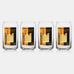 Whiskey Sour Cocktail Paper-Onderzetter Blikvorm Glas