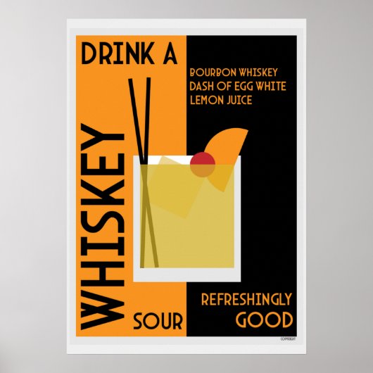 Whiskey Sour Cocktail Poster (Voorkant)