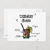 Whiskey Sour Cocktail Recipe Briefkaart (Voorkant / Achterkant)