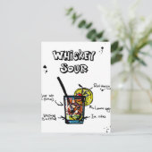 Whiskey Sour Cocktail Recipe Briefkaart (Staand voorkant)
