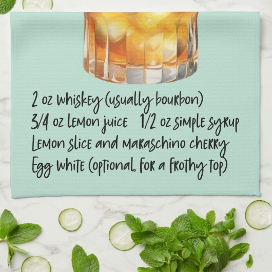 Whiskey Sour Cocktail Recipe Theedoek (Gevouwen)