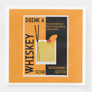 Whiskey Sour Cocktail Servetje Servet