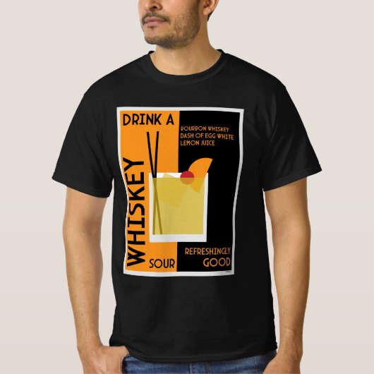 Whiskey Sour Cocktail T-Shirt (Voorkant)