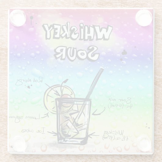 Whiskey Sour Drink Recipe Glazen Onderzetter (Achterkant)