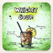 Whiskey Sour Drink Recipe Kartonnen Onderzetters (Voorkant)