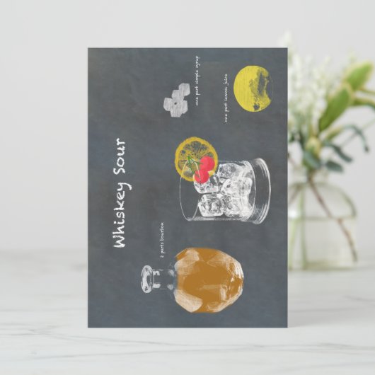 Whiskey Sour Kaart (Staand voorkant)