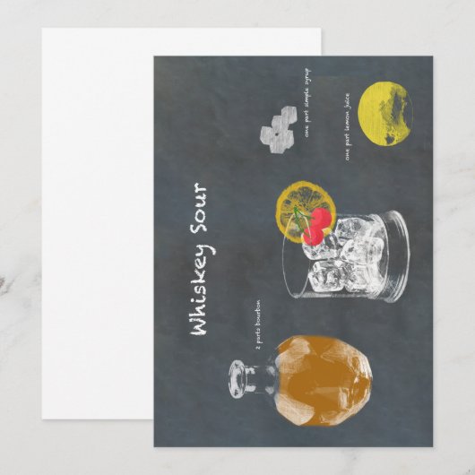 Whiskey Sour Kaart (Voorkant / Achterkant)