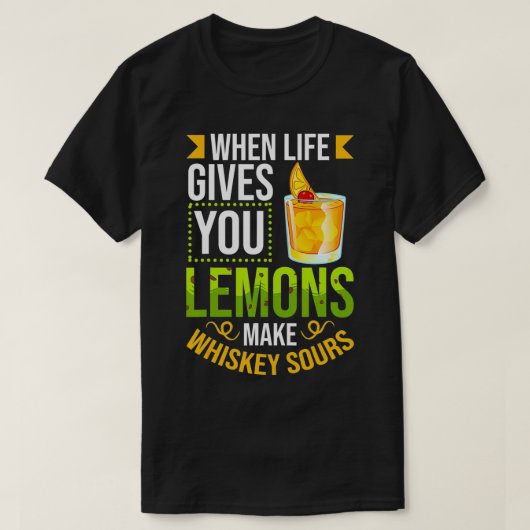 Whiskey Sour Recipe Cocktail Drink Mi T-shirt (Design voorkant)