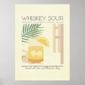 Whiskey Sour Recipe Minimalistic Pastel Poster (Voorkant)