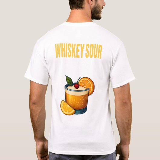 Whiskey Sour T-Shirt – Classic Bourbon Cocktail (Achterkant)