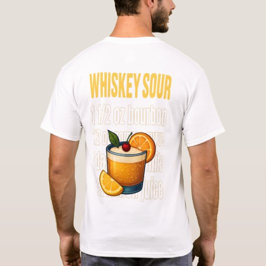 Whiskey Sour T-Shirt – Classic Bourbon Cocktail (Achterkant)