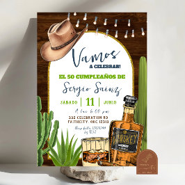 Whiskey Spaanse Cowboy Verjaardagsuitnodiging Kaart