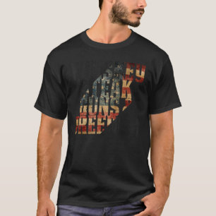 Whiskey Steak Pistolen & Freedom Patriotic Flag Ve T-shirt