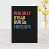 Whiskey Steaks Pistolen en Freedom USA Flag Kaart (Gele Bloem)
