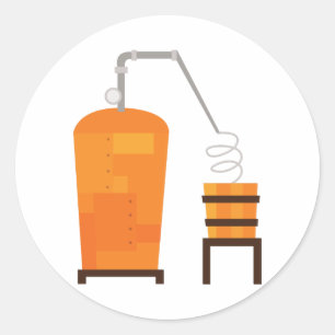 Whiskey Still Ronde Sticker