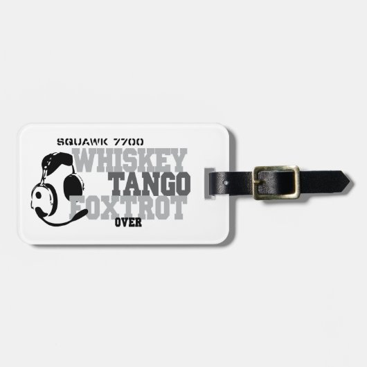 Whiskey Tango Foxtrot - Aviatie Humor Bagagelabel (Voorkant horizontaal)