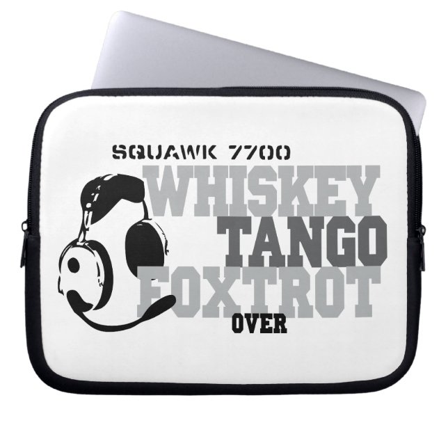 Whiskey Tango Foxtrot - Aviation Humor Laptop Sleeve (Voorkant)