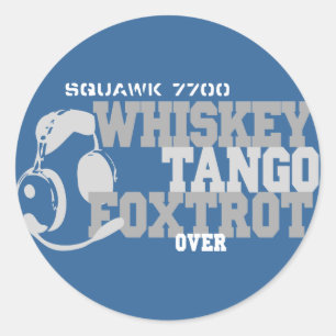 Whiskey Tango Foxtrot - Aviation Humor Ronde Sticker