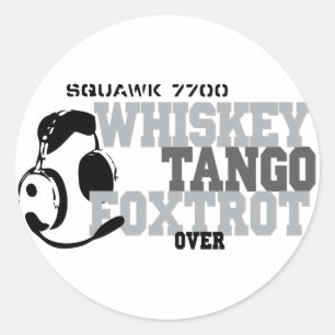 Whiskey Tango Foxtrot - Aviation Humor Ronde Sticker