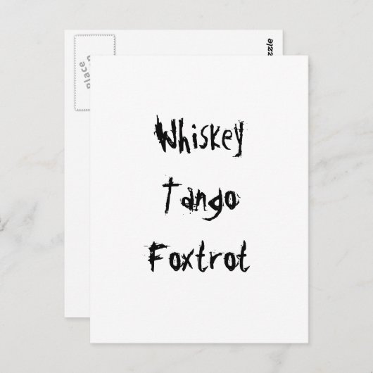 Whiskey Tango Foxtrot Briefkaart (Voorkant / Achterkant)