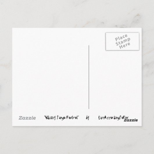 Whiskey Tango Foxtrot Briefkaart (Achterkant)