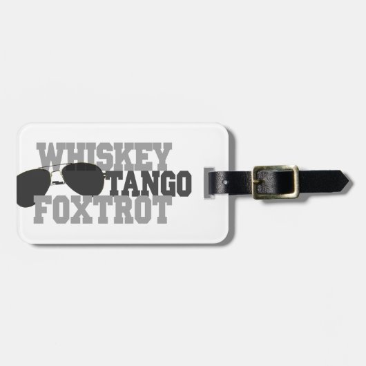 Whiskey Tango Foxtrot - Luchtvaartbril Bagagelabel (Voorkant horizontaal)