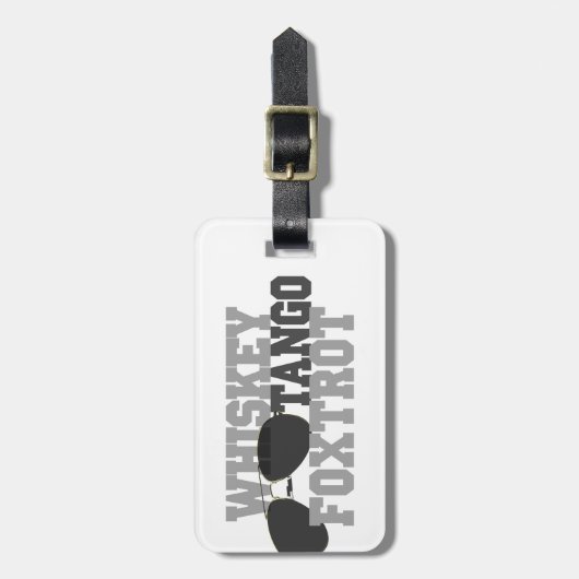Whiskey Tango Foxtrot - Luchtvaartbril Bagagelabel (Voorkant verticaal)