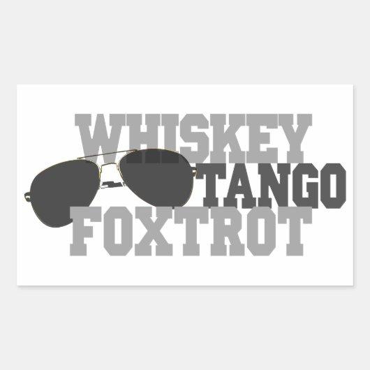 Whiskey Tango Foxtrot - Luchtvaartbril Rechthoekige Sticker (Voorkant)