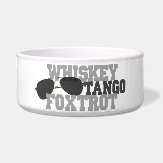 Whiskey Tango Foxtrot - Luchtvaartbril Voerbakje (Voorkant)