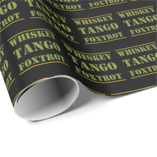 Whiskey Tango Foxtrot WTF Cadeaupapier (Rol Hoek)